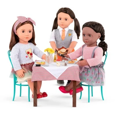 Our Generation Dining Table & Chairs Furniture Set with Play Food for 18" Dolls - Pizza With You 3 Our Generation Dining Table & Chairs Furniture Set with Play Food for 18" Dolls - Pizza With You