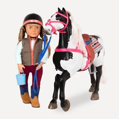 Our Generation Black & White Paint Horse with Saddle Accessory Set for 18" Dolls 3 Our Generation Black & White Paint Horse with Saddle Accessory Set for 18" Dolls