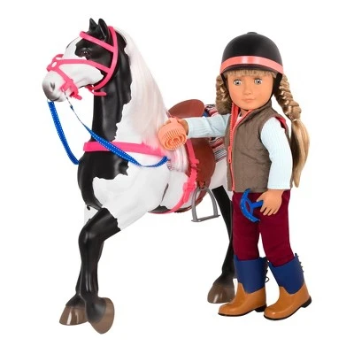 Our Generation Black & White Paint Horse with Saddle Accessory Set for 18" Dolls 4 Our Generation Black & White Paint Horse with Saddle Accessory Set for 18" Dolls - Image 2