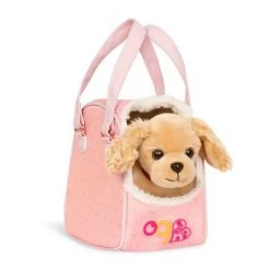 Our Generation Hop In Dog Carrier & Pet Plush Puppy for 18" Dolls