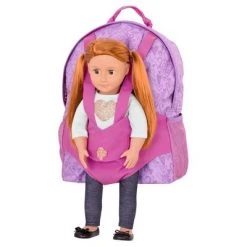 Our Generation School Bag Accessory for Kids and 18" Dolls - Hop On Doll Carrier Backpack