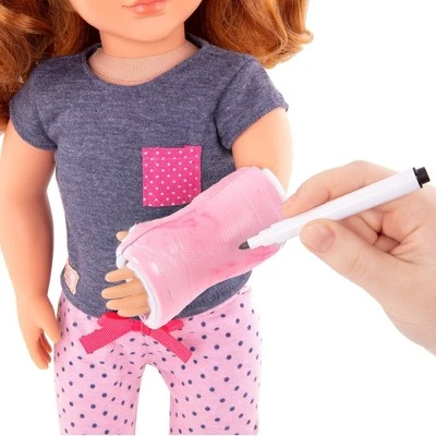 Our Generation Pajama Outfit with Arm Cast for 18" Dolls - Healing in Pink 4 Our Generation Pajama Outfit with Arm Cast for 18" Dolls - Healing in Pink - Image 2
