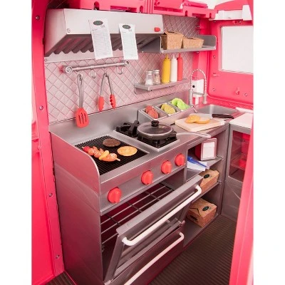 Our Generation Grill to Go Food Truck Playset with Electronics for 18" Dolls - Pink 4 Our Generation Grill to Go Food Truck Playset with Electronics for 18" Dolls - Pink - Image 2